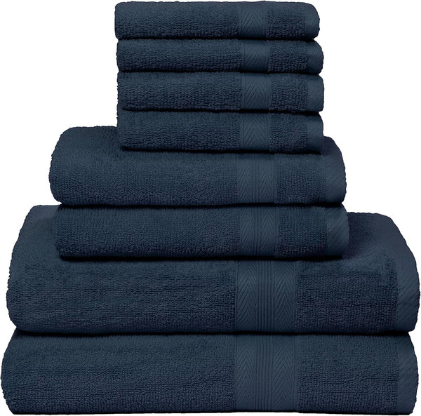 BOUTIQUO 8 Piece Towel Set 100% Ring Spun Cotton, 2 Bath Towels