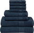 BOUTIQUO 8 Piece Towel Set 100% Ring Spun Cotton, 2 Bath Towels