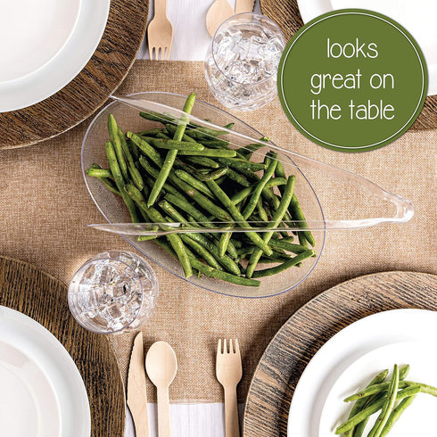Plasticpro 12'' Disposable Serving Tongs, Durable Heavy Duty Premium Clear Pack of 4