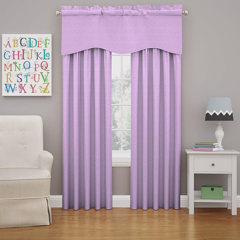 Eclipse Kendall Modern Scalloped Valance Rod Pocket Window Curtain for Kitchen or Bathroom, 42" x 18", Light Purple by Eclipse