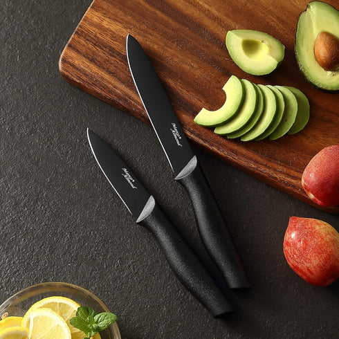 Marco Almond Kitchen Knife Set, KYA38 12-Piece Stainless Steel Cooking Knives Set with Covers