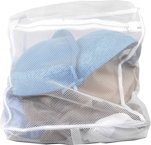 Home Basics Laundry Bag for Washing Machine, White | Lingerie Mesh Laundry Bag with Zipper | Washer Bags for Travel