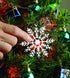 1225LS Snowflake Metal Ornaments with On/Off Touch Control, 7.5 inches, White