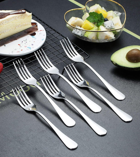 Kyraton Dinner Fork Set of 6, Stainless Steel 8.17 Inch Forks Silverware