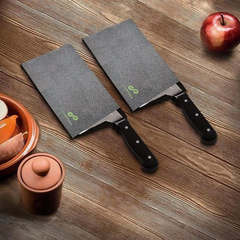 EVERPRIDE Butcher Chef Knife Edge Guards, 2-Piece Set for Wide Knives, BPA-Free Knife Covers