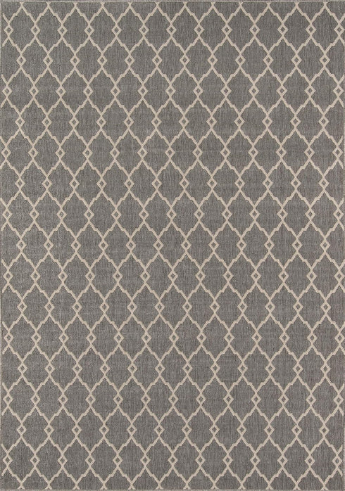 Momeni Rugs Baja Collection Indoor & Outdoor Area Rug, Easy to Clean, UV Protected, 2'3" x 4'6", Grey