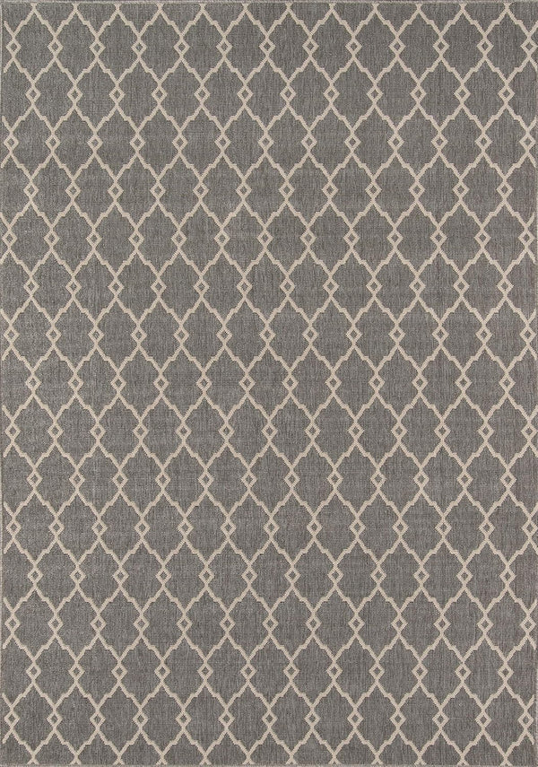Momeni Rugs Baja Collection Indoor & Outdoor Area Rug, Easy to Clean, UV Protected, 2'3" x 4'6", Grey