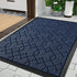 Yimobra Front Door Mats - Heavy Duty Water Absorbent Mud Resistant Easy Clean Entry Outdoor Indoor Rugs (Blue)