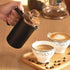 Black French Press Coffee Maker 12oz, Stainless Steel Insulated Coffee Press with Rose Gold Lid, 2 Extra Screens & 1