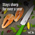 Vos Ceramic Chef Knife, 8 Inch with Protection Cover, Lightweight Zirconia Blade, Green