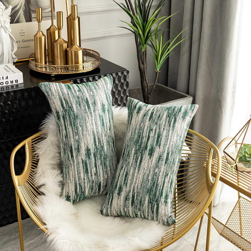 Home Brilliant Lumbar Throw Pillow Covers, Green, 2 Pieces (12 x 20 inches, 30x50 cm), Farmhouse Decorations for Bedding