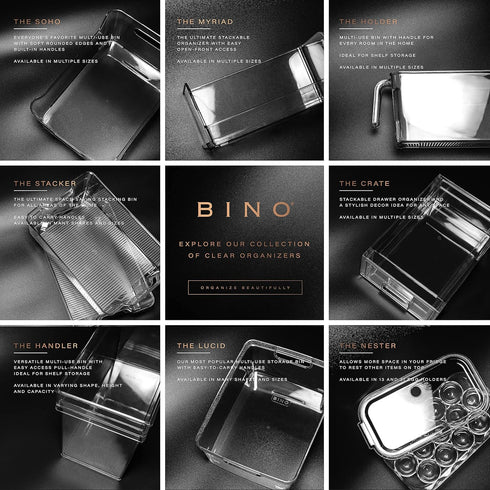 BINO Clear Storage Organizer | THE HOLDER COLLECTION | Smart Storage Bin Cabinet for Pantry Organization and Fridge