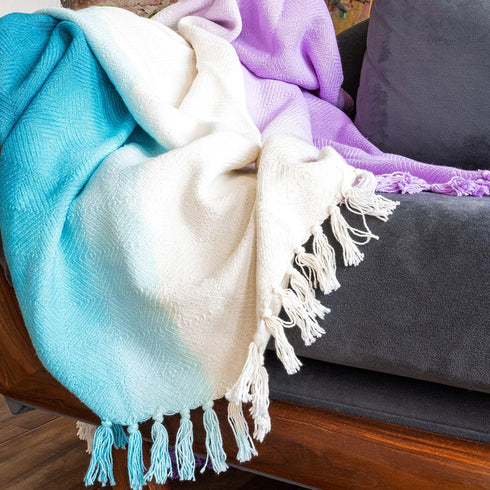 Refinery29 | Riley Collection | Premium Cotton Textured Throw Blanket, Modern Design for Luxury Home Décor (50 x 70)