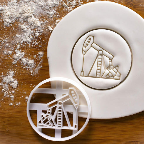 Set of 2 Cookie Cutters, Designs: Oil Derrick & Pump Jack, 2 Pieces - Bakerlogy