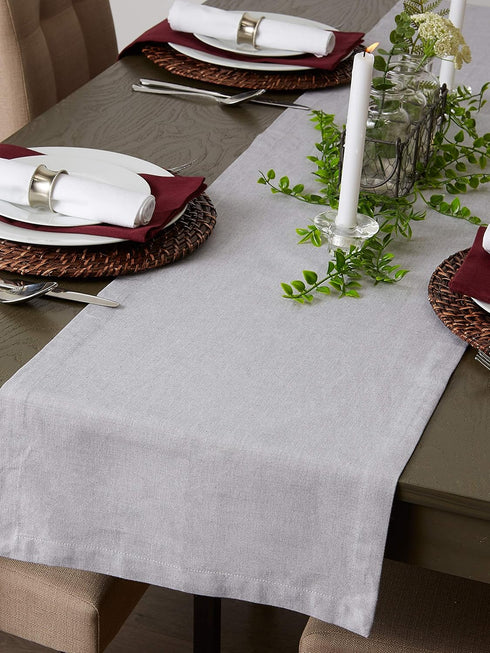 DII 14x72 Gray Chambray Table Runner for Kitchen & Tabletop Collection