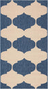 SAFAVIEH Courtyard Collection 2'7" x 5' Beige/Blue CY6162 Waterproof Indoor/Outdoor Easy-Cleaning Area Rug for Patio