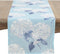 Saro Lifestyle Printed Hydrangea Table Runner - Aqua, 16" x 72"