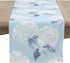 Saro Lifestyle Printed Hydrangea Table Runner - Aqua, 16" x 72"
