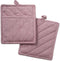 DII 100% Cotton Solid Chambray Kitchen Set, Barn Red, 2 Piece Potholders