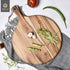 BILL.F Acacia Wood Pizza Peel, 10" Cutting Board, Cheese Paddle Board, 14x10x0.5 Inch
