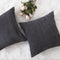 Home Brilliant Grey Pillow Covers, Set of 2 Soft Decorative Striped Corduroy Velvet Square Throw Pillow Cover 18 x 18