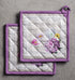 Maison d' Hermine Pot Holders Set of 2, 100% Cotton Heat Resistant Potholders 8" x 8" for BBQ, Cooking, Baking, Pivoine