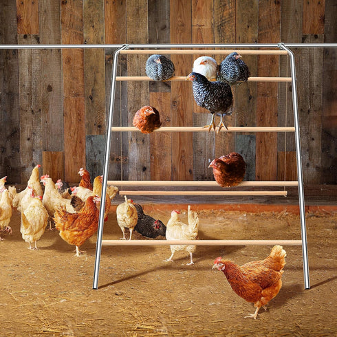 ANNDING 4-Tier (55" 40" Chicken Roosting Bars with Swing for Coop, Large Wood Chicken Perch for Backyard Poultry