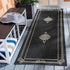 SAFAVIEH Courtyard Collection 2' x 3'7" Black/Cream CY6788 Waterproof Indoor/Outdoor Accent Rug for Patio & Mudroom