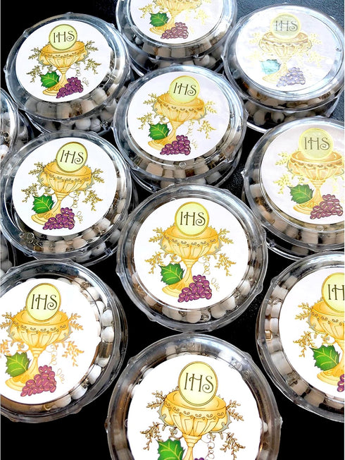 YRP Teens 12 pcs White Scented Wooden Rosaries for First Communion Party Favors Recuerdos Rosario