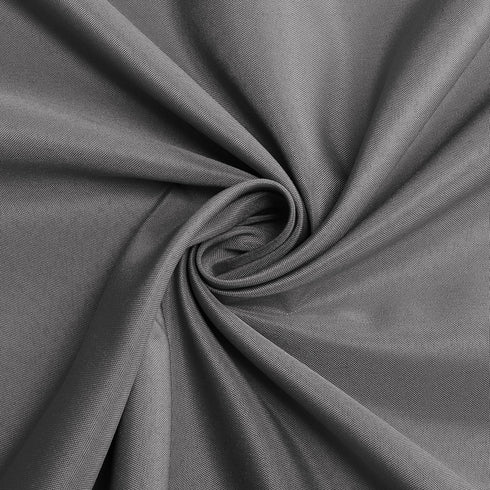 sancua Round Tablecloth - 60 Inch Water Resistant Washable Polyester Table Cover for Dining, Light Grey