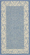 SAFAVIEH Courtyard Collection Accent Rug - 2' x 3'7", Non-Shedding, Easy Care, Blue & Natural, Indoor/Outdoor, Washable