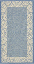 SAFAVIEH Courtyard Collection Accent Rug - 2' x 3'7", Non-Shedding, Easy Care, Blue & Natural, Indoor/Outdoor, Washable