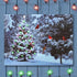 BANBERRY DESIGNS Lighted Christmas Tree & Cardinal Birds LED Canvas Print - Snowy Winter Scene Wall Art