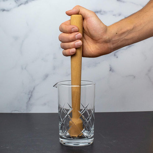 Wood Cocktail Muddler: 12 inch Hardwood Mojito Drink Muddler, Home Bar Tool