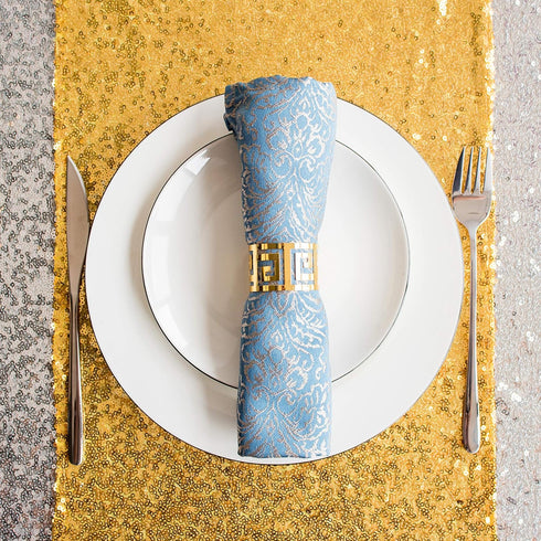 JYFLZQ Gold Sequin Table Runner 12"x108", Glitter Sequin Fabric for Wedding & Birthday Party Decor