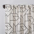Archaeo Mid-Century Modern Fragmented Geometric Embroidery Curtain, Natural Linen Blend, 50" x 63", Black/Linen