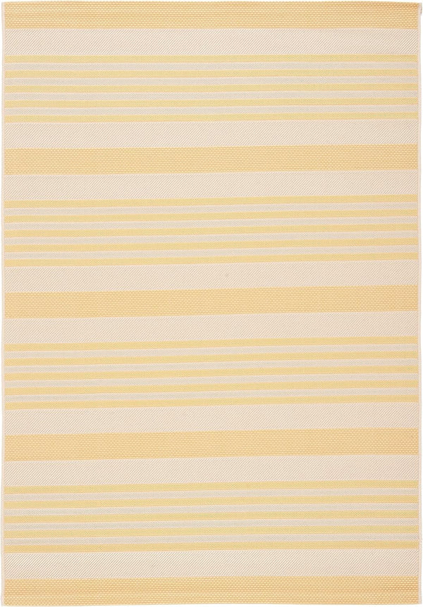 SAFAVIEH Courtyard Collection 2' x 3'7" Gold/Beige CY6062 Nautical Coastal Stripe Indoor/Outdoor Accent Rug