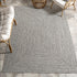 nuLOOM 2' x 3' Solid Hand Braided Indoor/Outdoor Area Rug, Weather Resistant, Pet-Friendly, Wynn Salt And Pepper