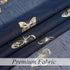 Jubilantex Navy Blue Butterfly Sheer Curtains with Gold Print Pattern, 63 Inch Long, 2 Panels for Kids Nursery Bedroom