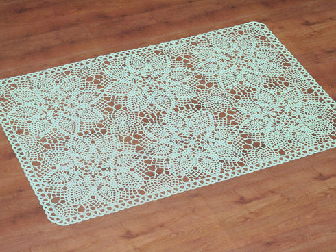 CAIT CHAPMAN HOME COLLECTION Solid Rigid Lace Vinyl Placemats, Blue Turquoise, Set of 4
