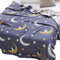 J-pinno Bright Moon Stars Muslin Blanket Reversible 100% Cotton 6 Layer Quilt Bed