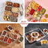 Bandesun Divided Serving Tray with Lid & Handle - Snackle Box for Charcuterie, Clear Organizer for Snacks (Pack of 2)