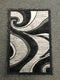 Modern Contemporary Door Mat Rug - Grey & Black Silver Design, 2 Feet X 3 Feet