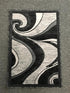Modern Contemporary Door Mat Rug - Grey & Black Silver Design, 2 Feet X 3 Feet