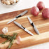 Mercer Culinary M19903 3-Pack Slim Serrated Paring Knives, Black Handle, 3-Inch