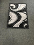 Modern Contemporary Door Mat Rug - Grey & Black Silver Design, 2 Feet X 3 Feet