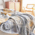 MEJU Summer 100% 2 80 90 Elephant Check Geometric Muslin Lightweight Blanket for Bed Sofa Couch, Combed Cotton Layer