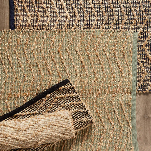 DII Woven Rugs Collection Hand-Loomed Jute, Off-White Chevron, 2x3'