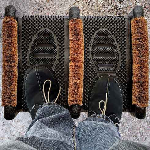 1 Pack NINAMAR Mud Scrubber Rubber Brush Mat - Scrub & Scrape Muddy Shoes