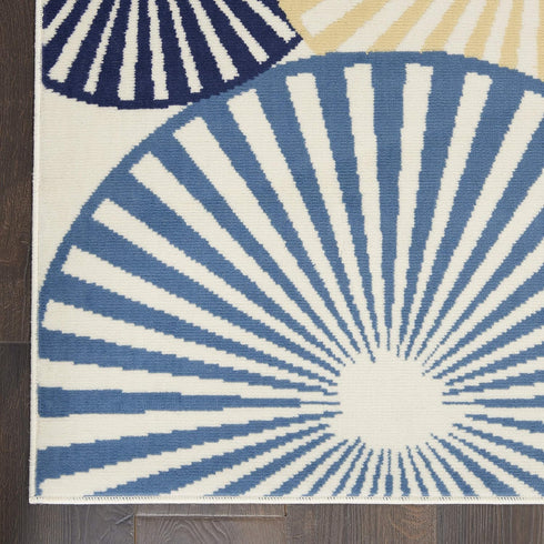 Nourison Grafix Geometric White Area Rug 3'9" x 5'9" - Easy Cleaning, Non-Shedding for Bedroom Living Room
